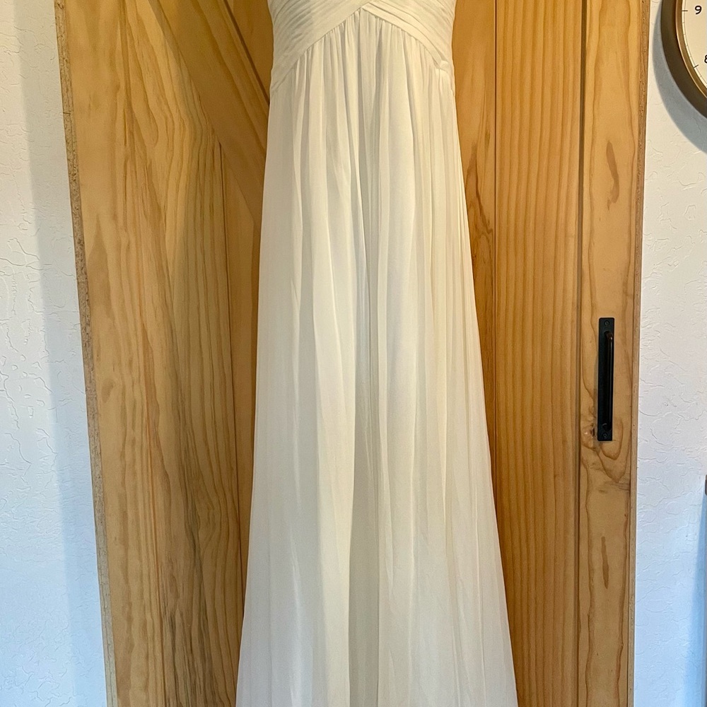 David's Bridal Ivory Gown with Spaghetti Straps - Picture 4 of 7